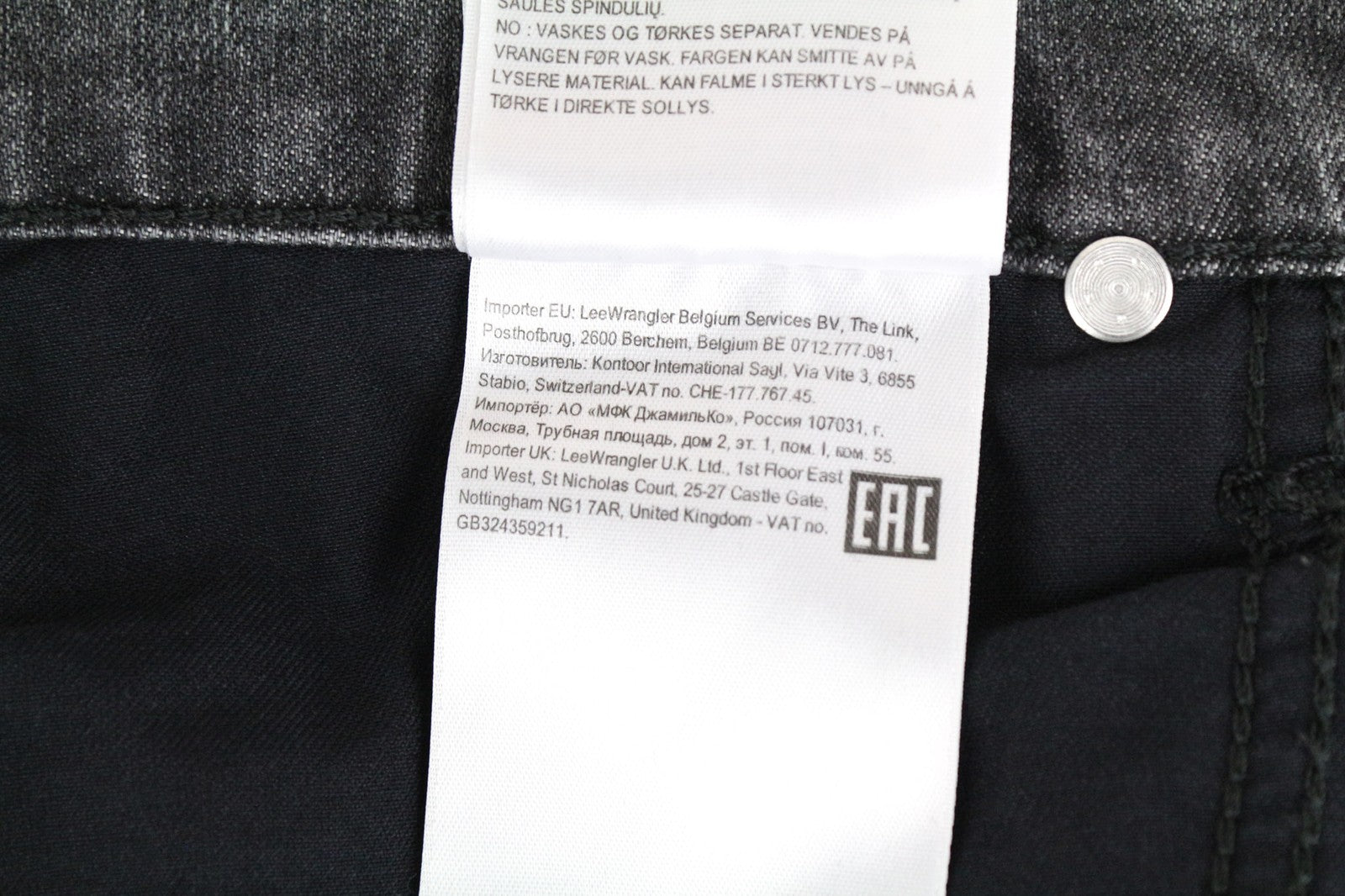 LEE Rider vyriški W32/L34 džinsai, ploni, pilki, tamprūs, skalbti, 5 kišenės 