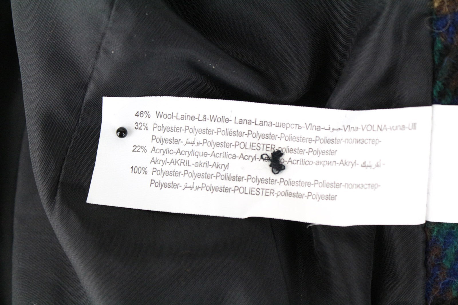 DESIGUAL moteriškas 36 mėlynas languotas vilnos mišinio ilgomis rankovėmis vienaeilis švarkas 