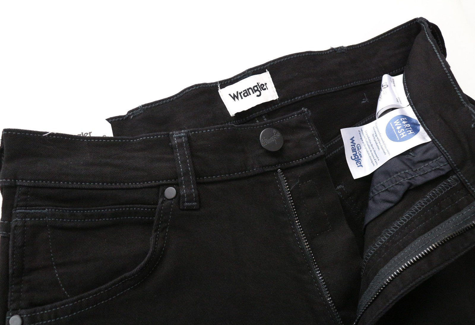 WRANGLER Larston vyriški W30/L32 Slim Taper juodi tamprūs medvilniniai džinsai 