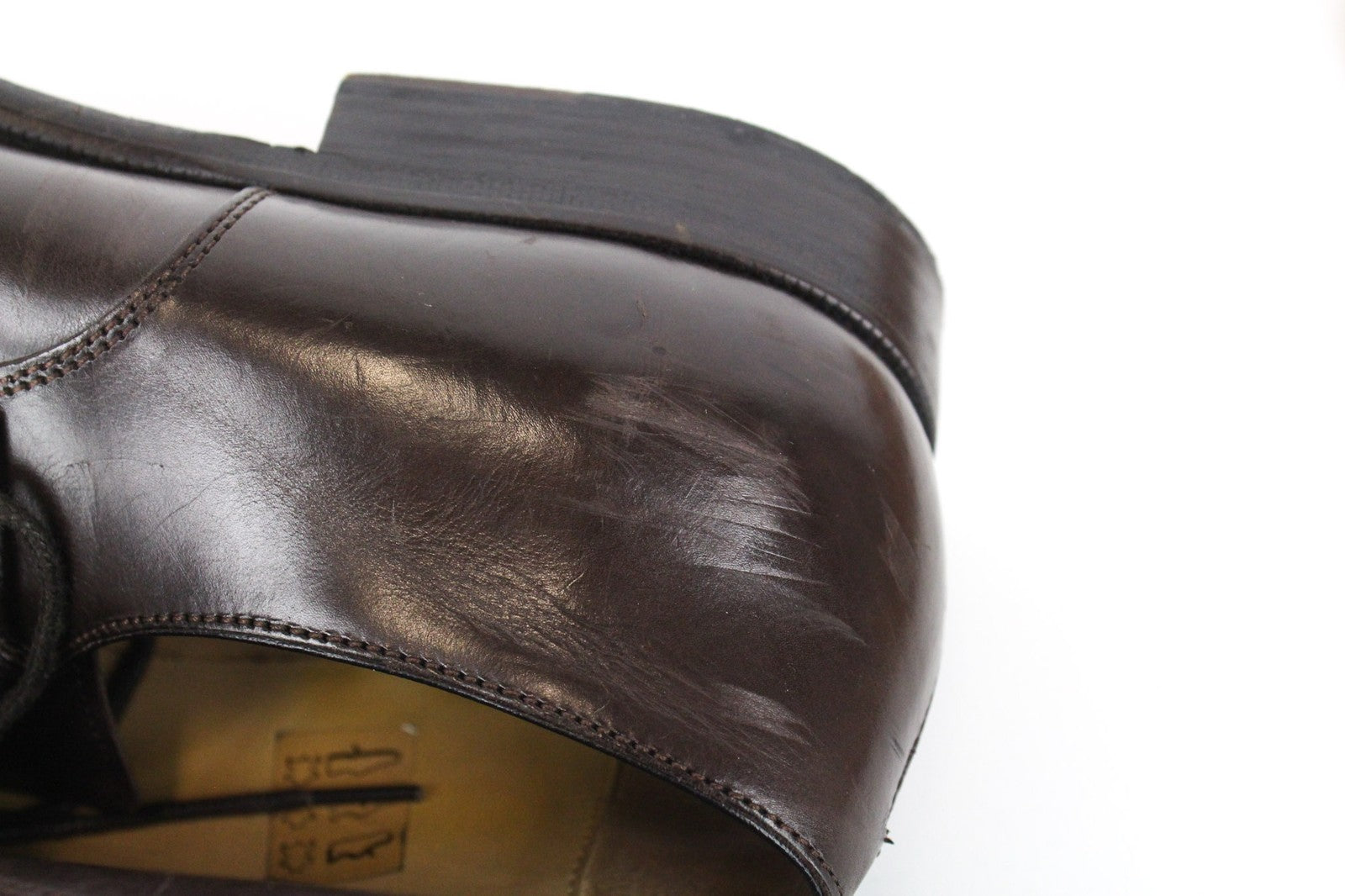 SUITSUPPLY Men's Formal EU43.5 Dark Brown Leather Laced Shoes