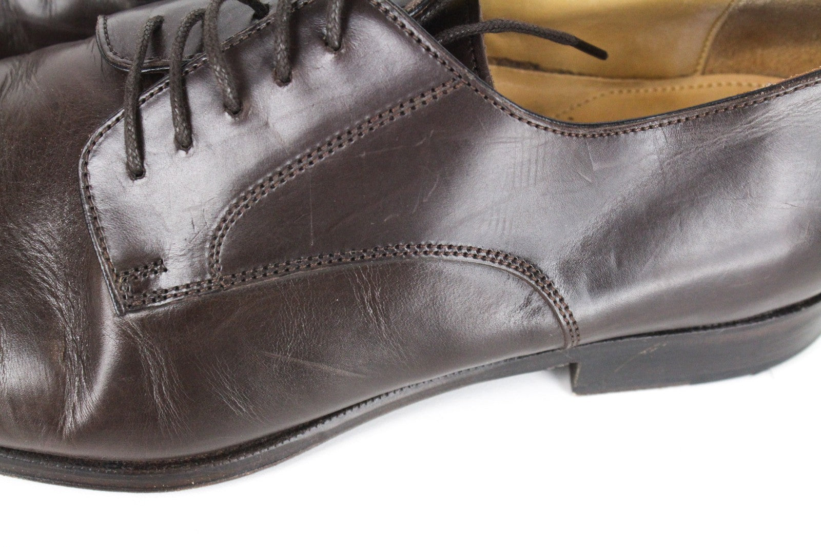 SUITSUPPLY Men's Formal EU43.5 Dark Brown Leather Laced Shoes