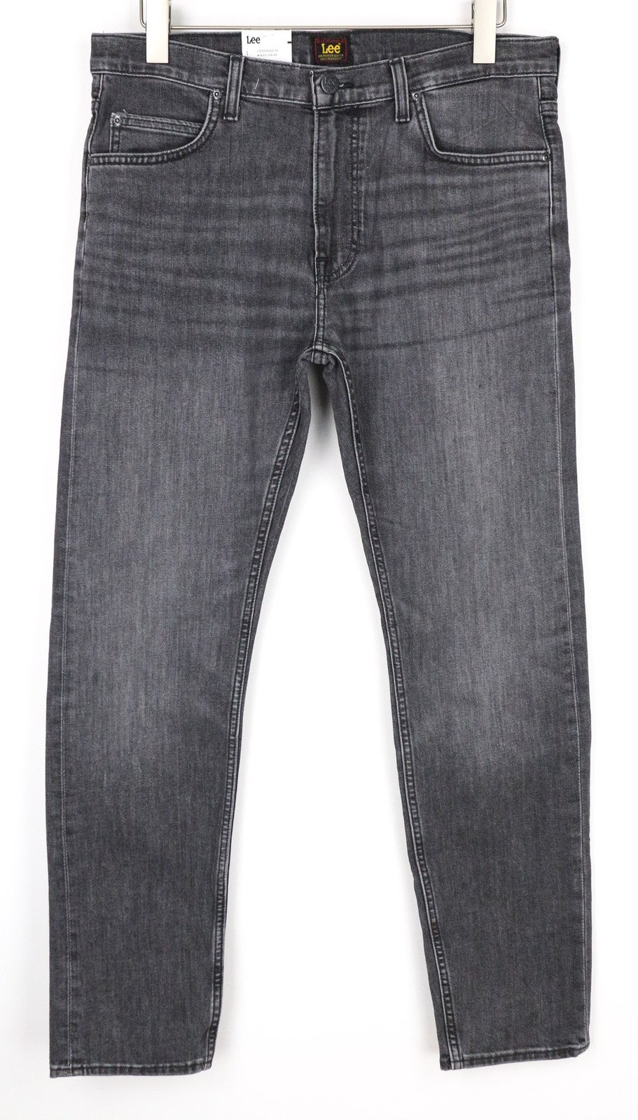 LEE Rider vyriški W33/L32 pilki ploni medvilniniai tamprūs džinsai su 5 kišenėmis 