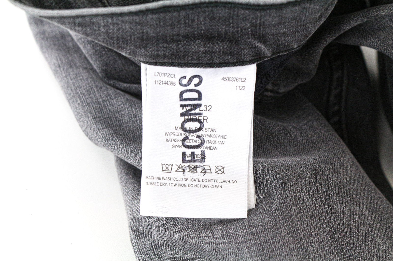 LEE Rider vyriški W38/L32 pilki ploni tamprūs džinsai su skalbto audinio imitacija 