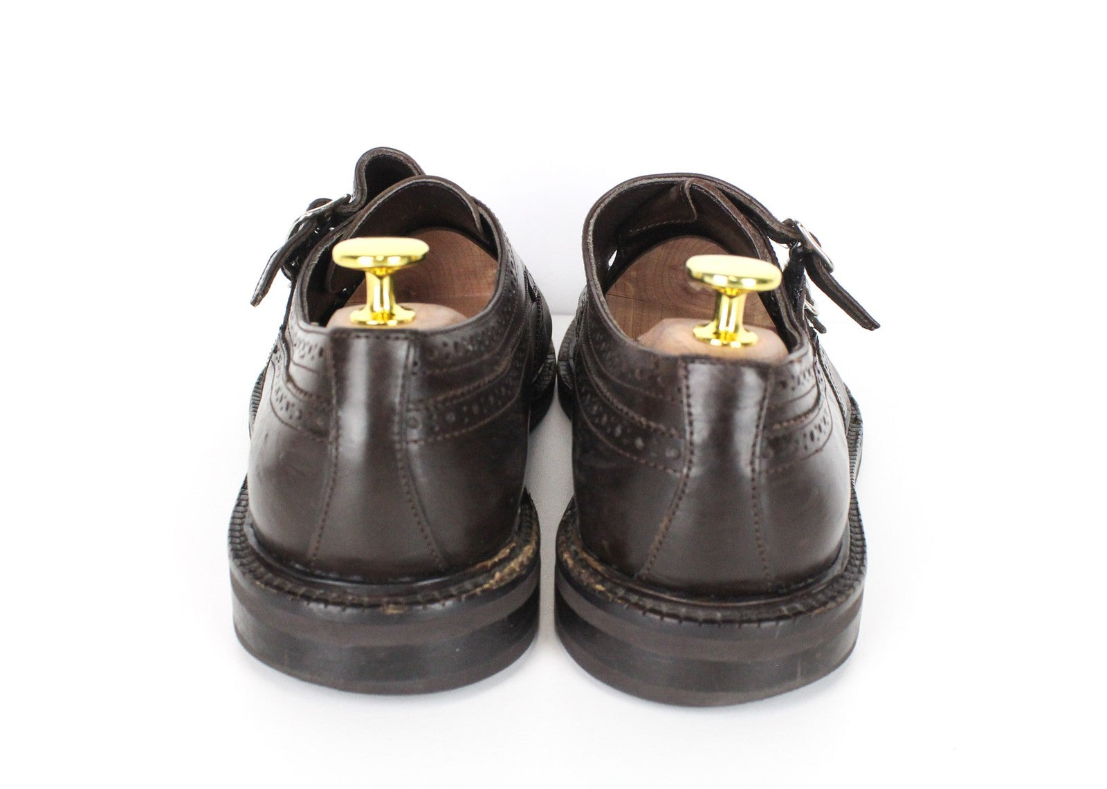 SUITSUPPLY Men's Formal EU40 Dark Brown Leather Buckled Double Shoes