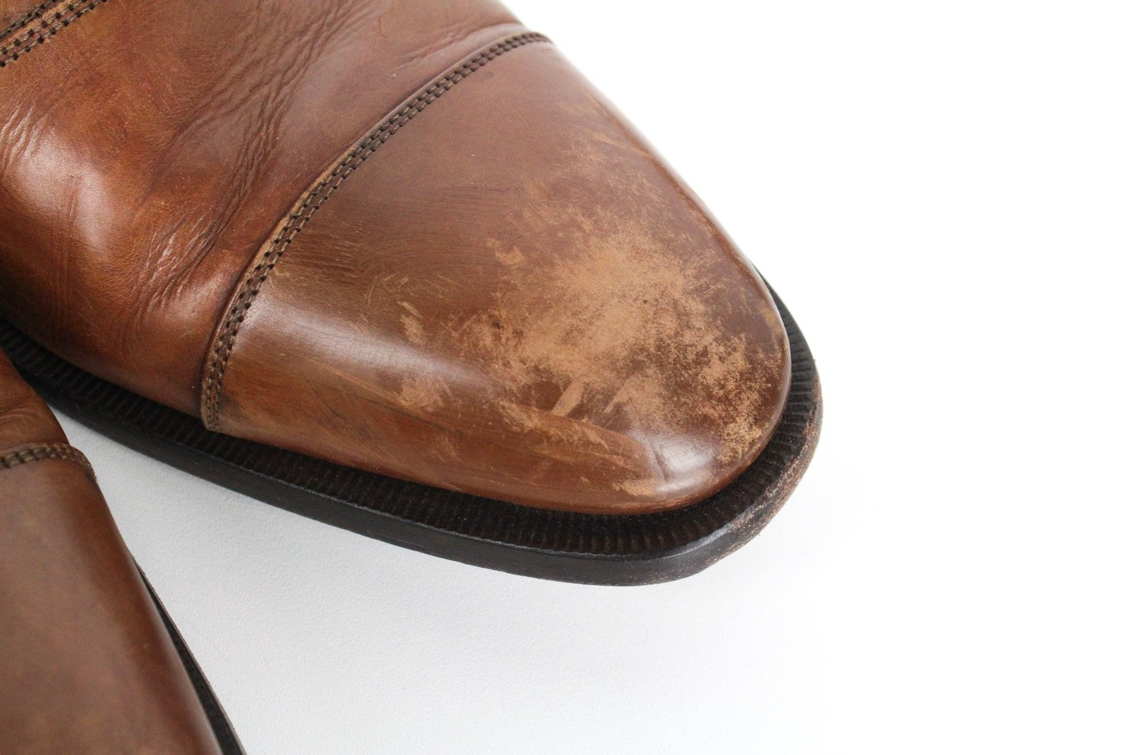 SUITSUPPLY Men's Formal EU44.5 Mid Brown Leather Lace-Up Low Shoes