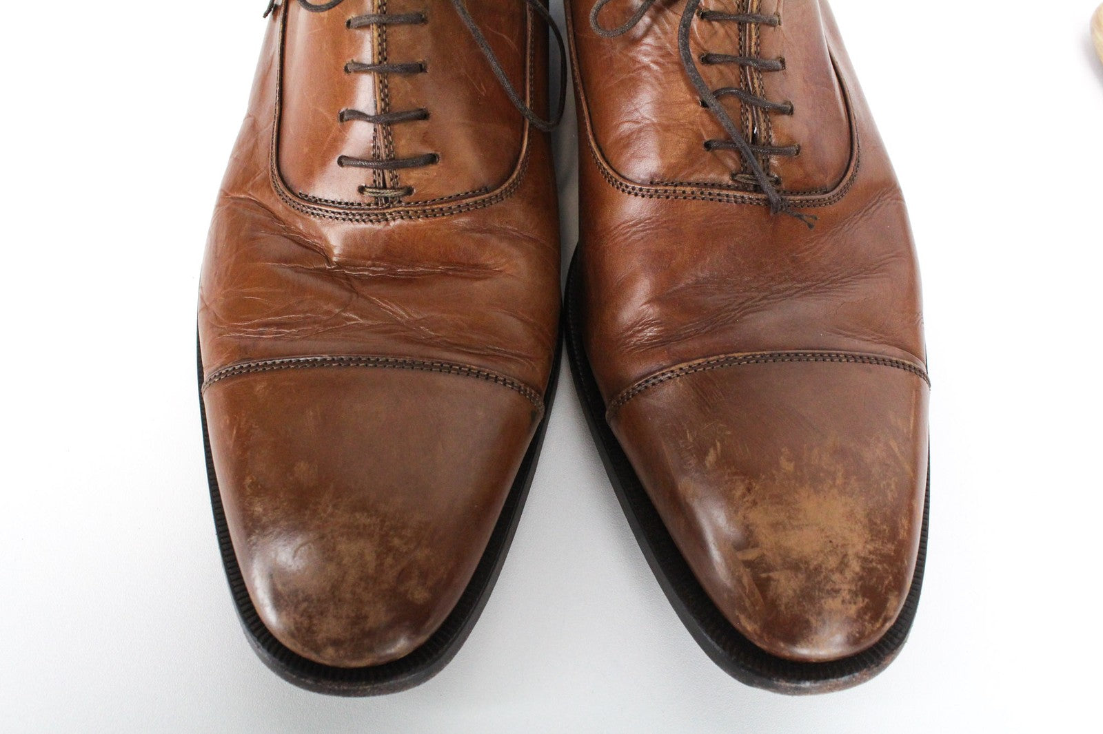 SUITSUPPLY Men's Formal EU44.5 Mid Brown Leather Lace-Up Low Shoes