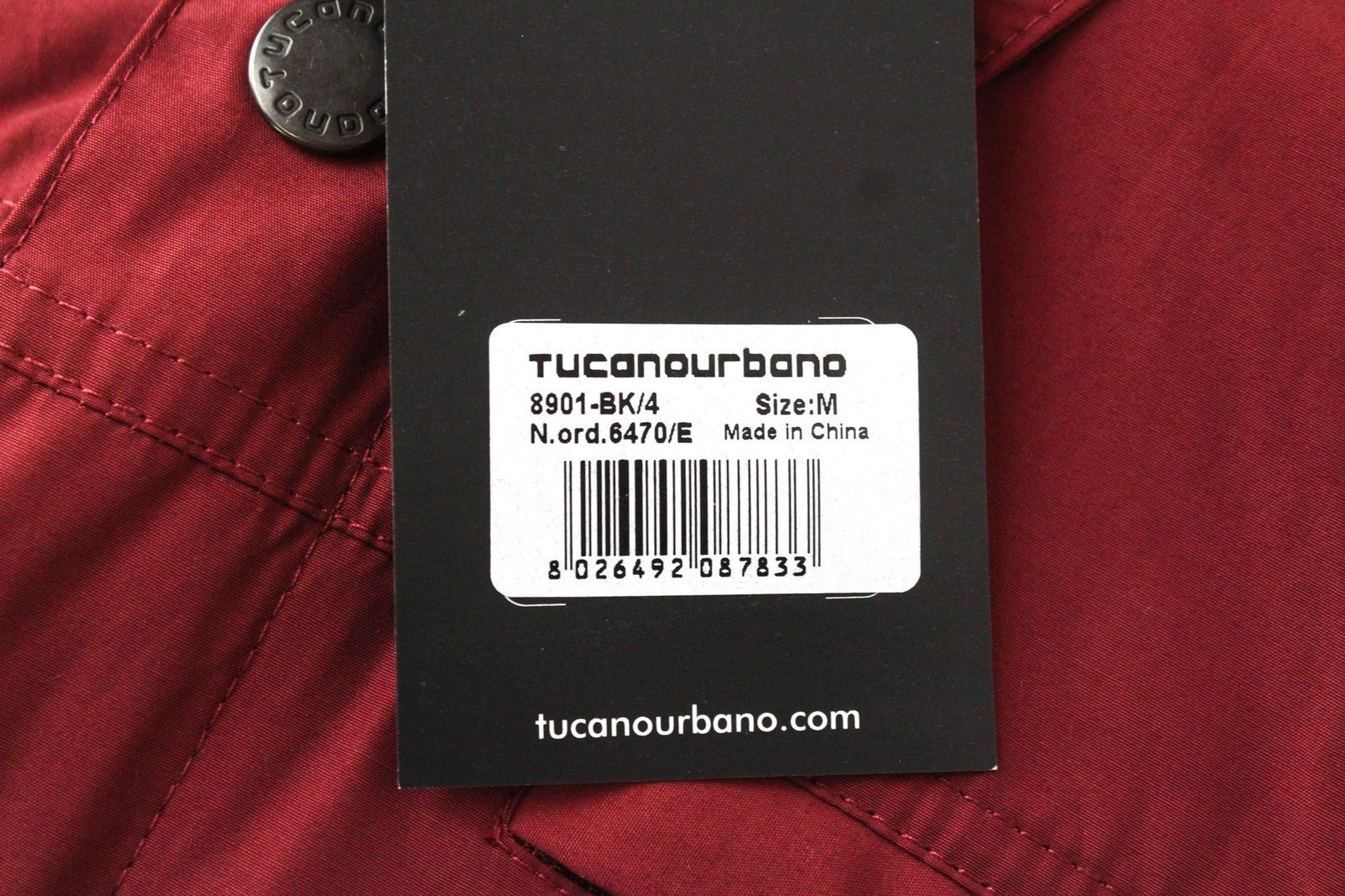 TUCANO URBANO Febo Men's Jacket M Red Cotton Windproof Breathable Zip