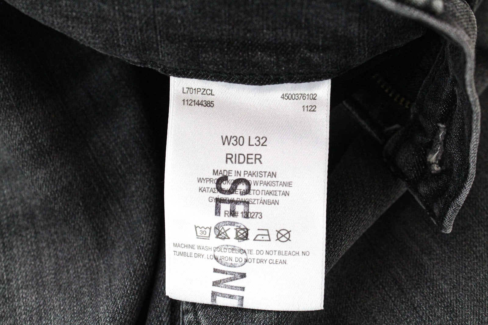 LEE Rider vyriški W30/L32 skalbti ploni pilki tamprūs medvilniniai džinsai su 5 kišenėmis 