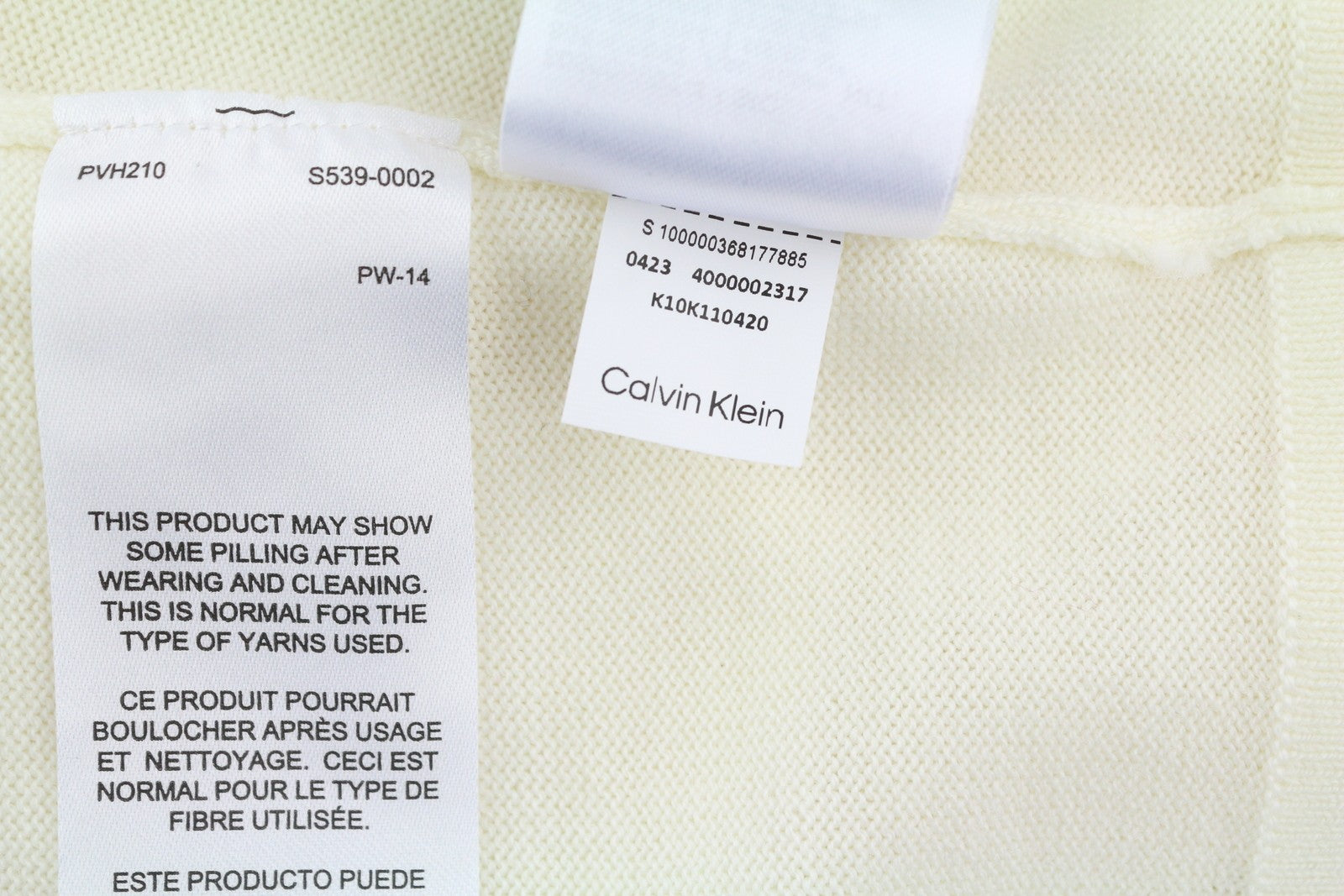 CALVIN KLEIN Merino Rws Turtle vyriškas megztinis L baltas megztinis su logotipu RRP189