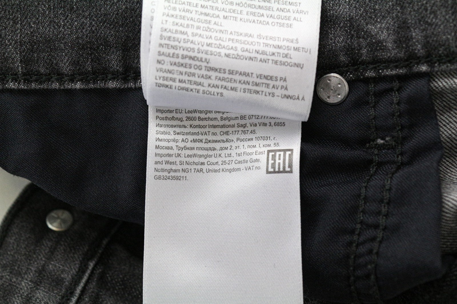 LEE Rider džinsai W34/L34 vyriški pilki tamprūs džinsai, ploni, tiesaus kirpimo, klasikinio stiliaus, su užtrauktuku 