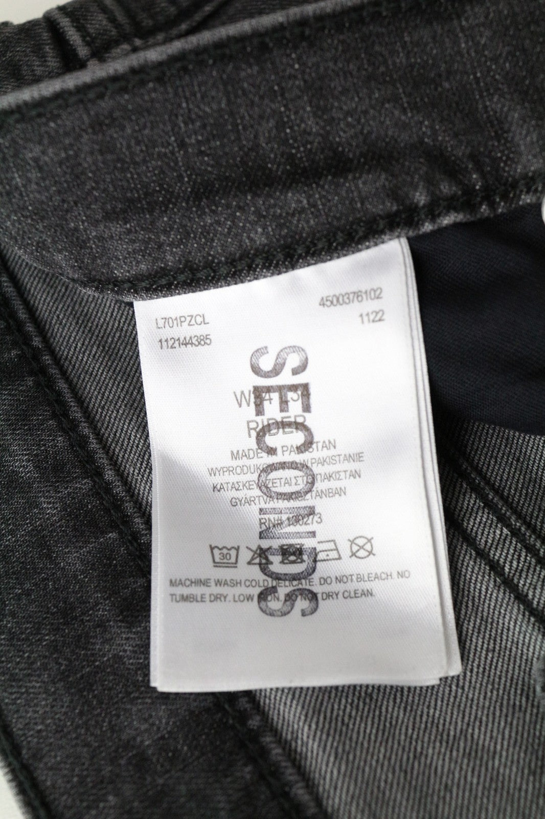 LEE Rider džinsai W34/L34 vyriški pilki tamprūs džinsai, ploni, tiesaus kirpimo, klasikinio stiliaus, su užtrauktuku 