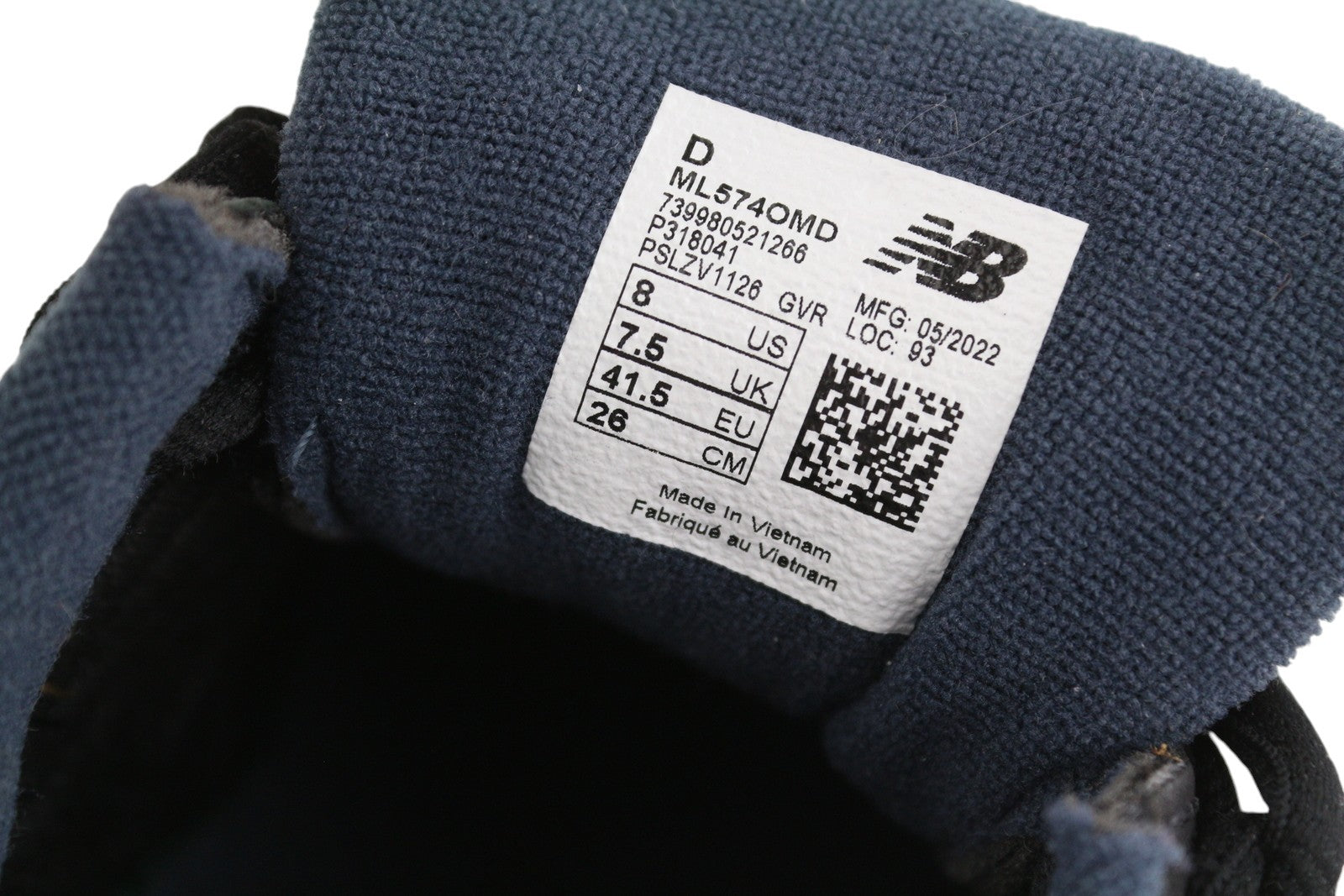 NEW BALANCE 574 vyriški sportbačiai, juodi, odiniai, žemapadžiai, nėriniuoti, patogūs, EU41.5. 