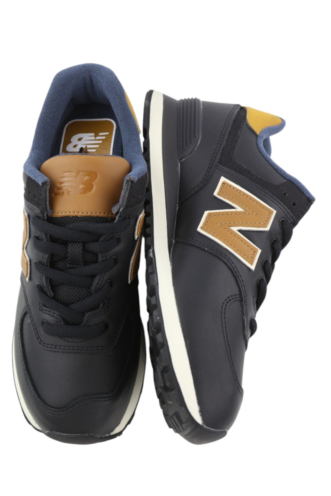 NEW BALANCE 574 vyriški sportbačiai, juodi, odiniai, žemapadžiai, nėriniuoti, patogūs, EU41.5. 