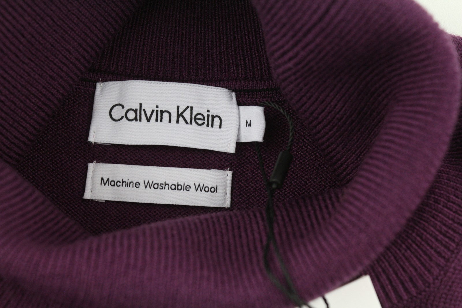 CALVIN KLEIN merino vilnos megztinis su gobtuvu, M, violetinis, megztas, RRP 189 USD 