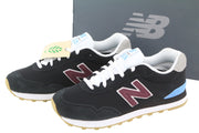 NEW BALANCE 515 vyriški sportbačiai, juodi, odiniai, patogūs, žemapadžiai, suvarstomi. 