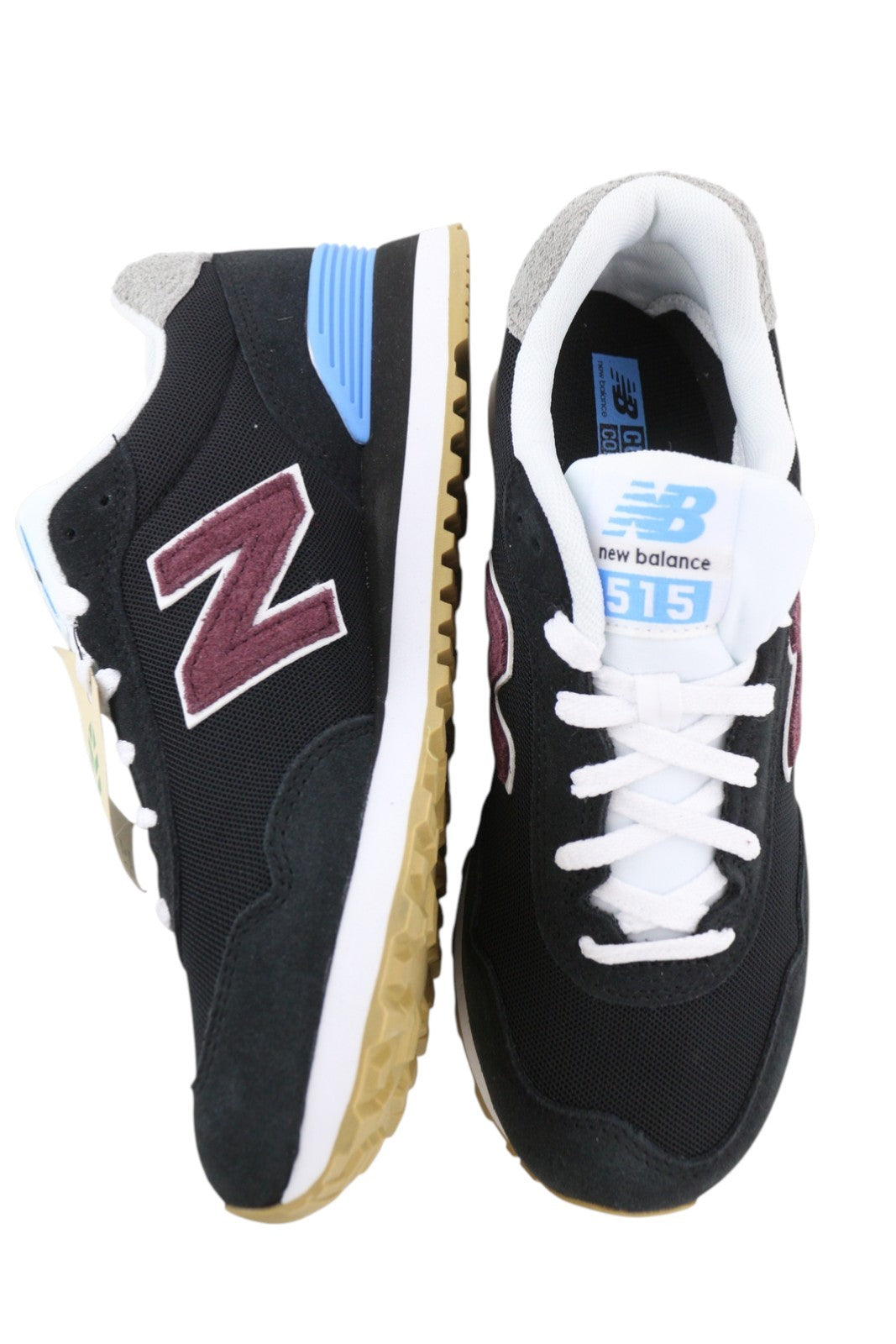 NEW BALANCE 515 vyriški sportbačiai, juodi, odiniai, patogūs, žemapadžiai, suvarstomi. 