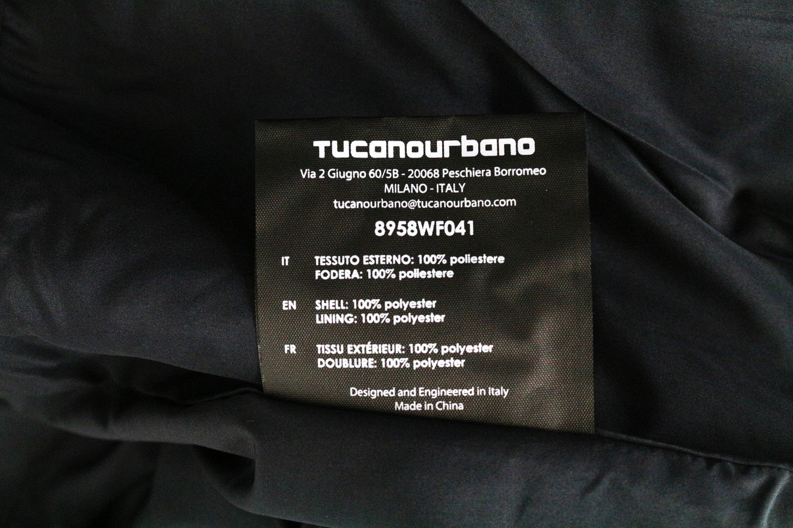 TUCANO URBANO Fuga Women's Navy Jacket M Waterproof Belted Hooded Windbreaker