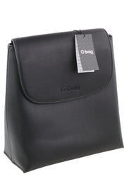 O BAG Zaino moteriškas krepšys OS juodas su dvigubomis rankenomis, magnetiniu užsegimu, tamsios spalvos 