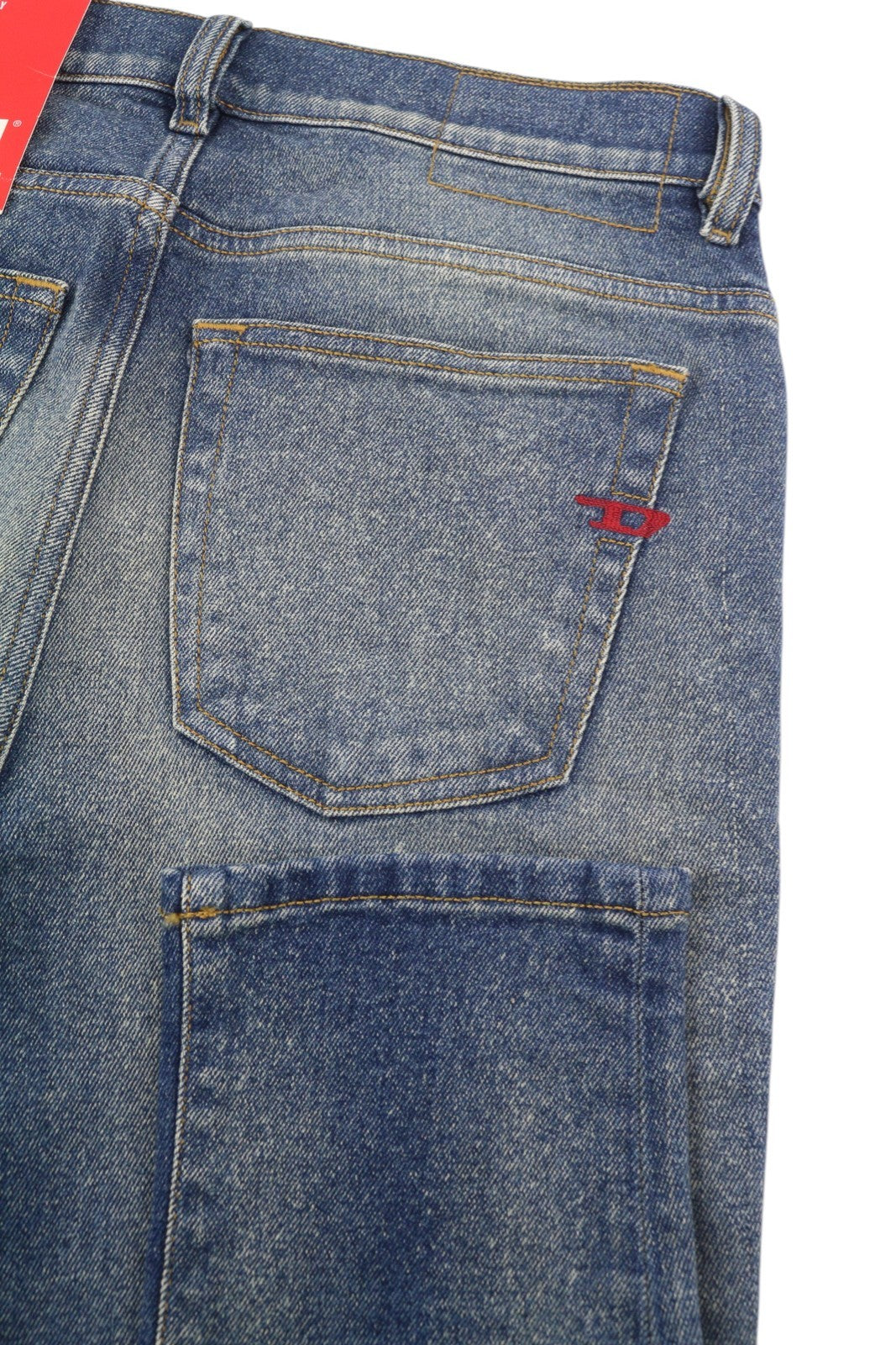 DIESEL 1983 09D82 vyriški džinsai W32/L28 mėlyni, išblukę, aptempti, aukštu juosmeniu, užtrauktuku. 