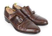 SUITSUPPLY Men's Shoes EU42 Monk Strap Calf Leather Brown Formal Classic Pair