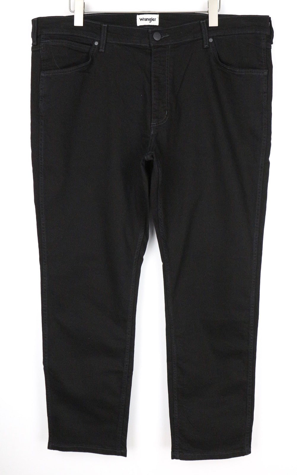 WRANGLER Greensboro vyriški džinsai W42 L32 juodi, tiesūs, tamprūs, 5 kišenės 