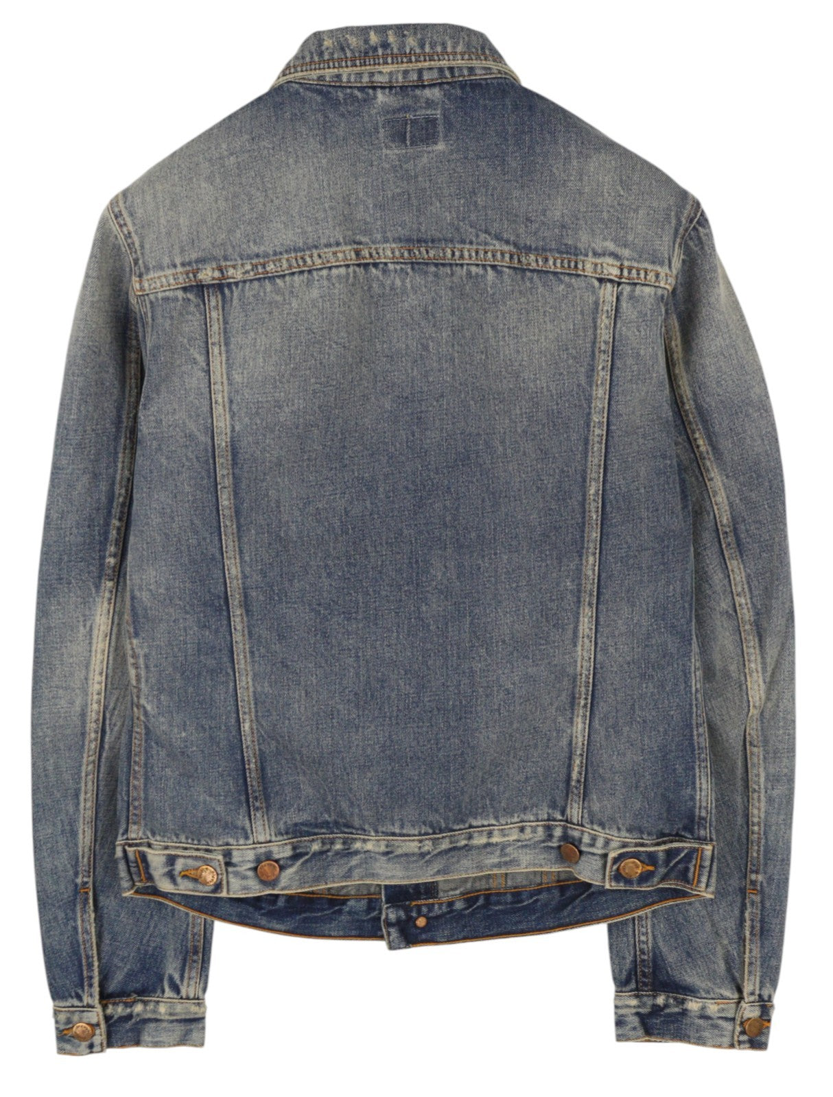 NUDIE JEANS Billy vyriška striukė M su blizgančiomis indigo sagomis ir plėšytomis akimis, mėlyna 