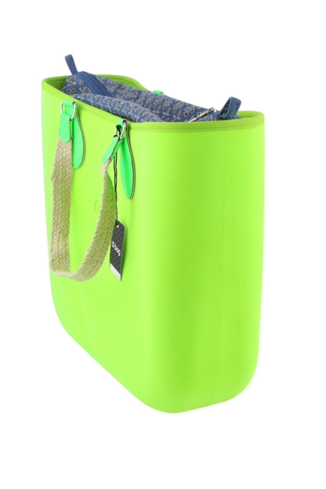 O BAG Armenia moteriškas krepšys OS neoninės žalios spalvos vidinis krepšys su dviem rankenomis, logotipas, laisvalaikio stiliaus 