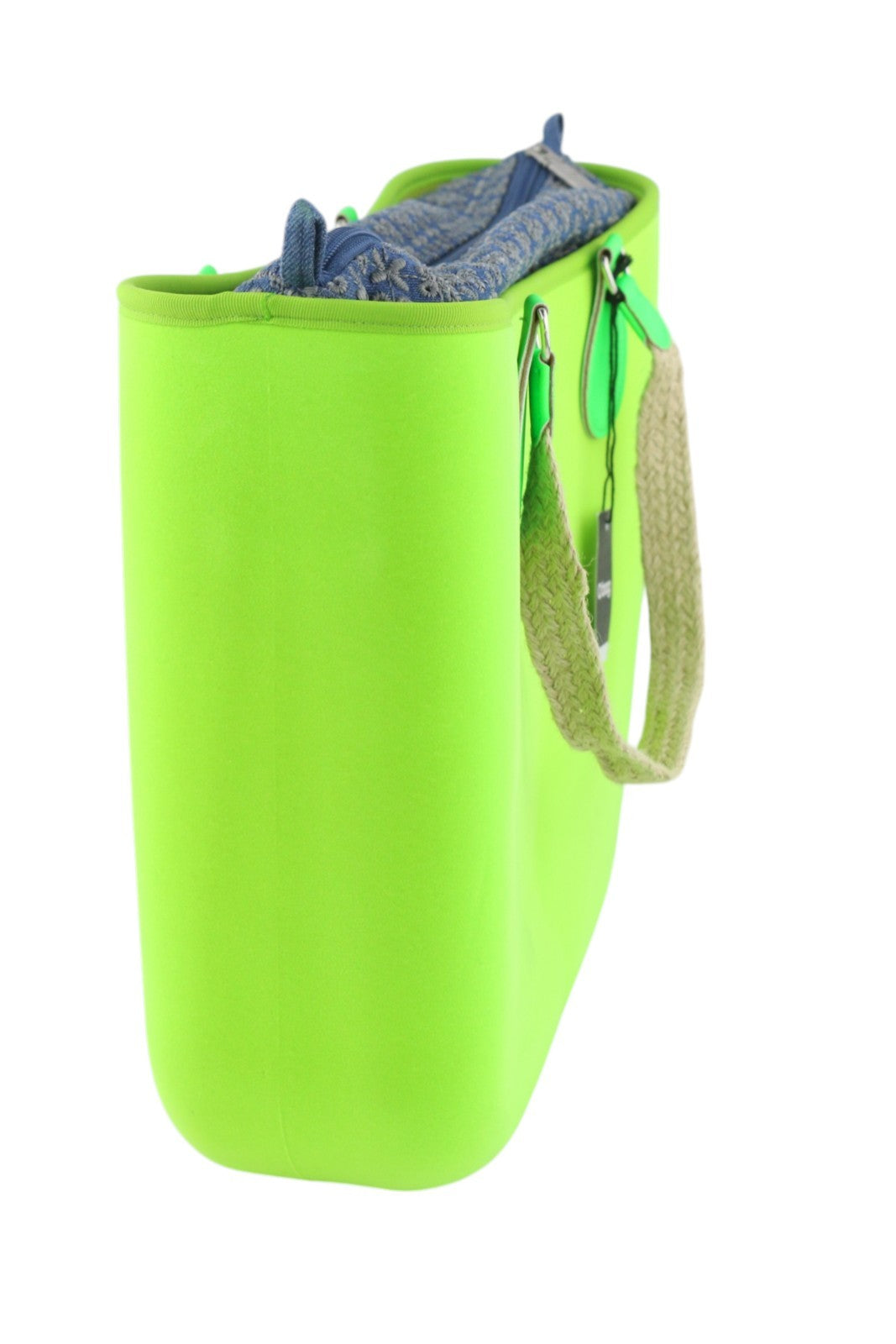 O BAG Armenia moteriškas krepšys OS neoninės žalios spalvos vidinis krepšys su dviem rankenomis, logotipas, laisvalaikio stiliaus 