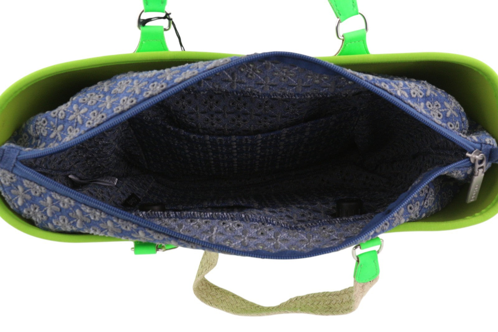 O BAG Armenia moteriškas krepšys OS neoninės žalios spalvos vidinis krepšys su dviem rankenomis, logotipas, laisvalaikio stiliaus 