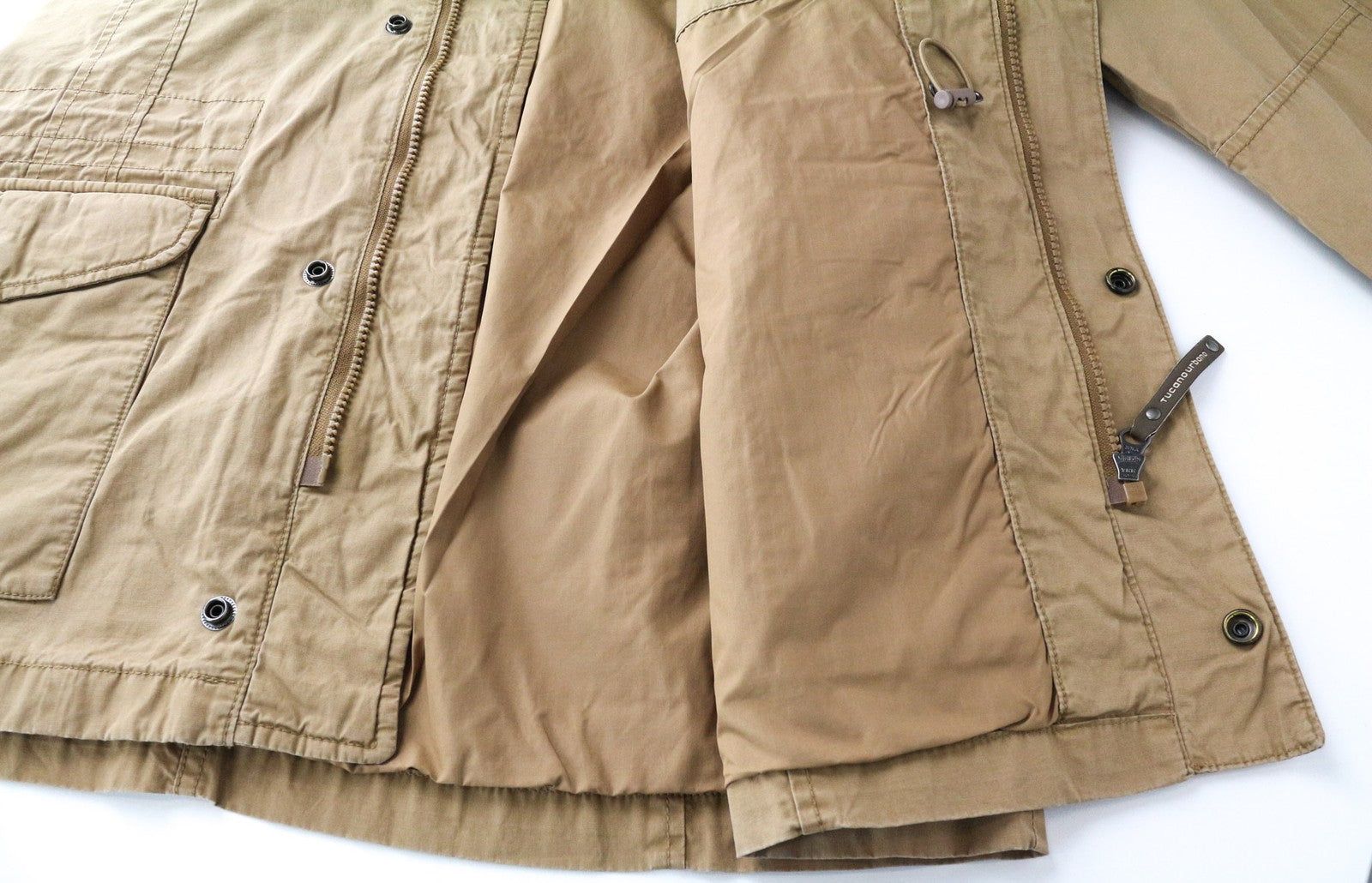 TUCANO URBANO Douz Men's Jacket XL Brown Lined Moto Snap Zip Cotton