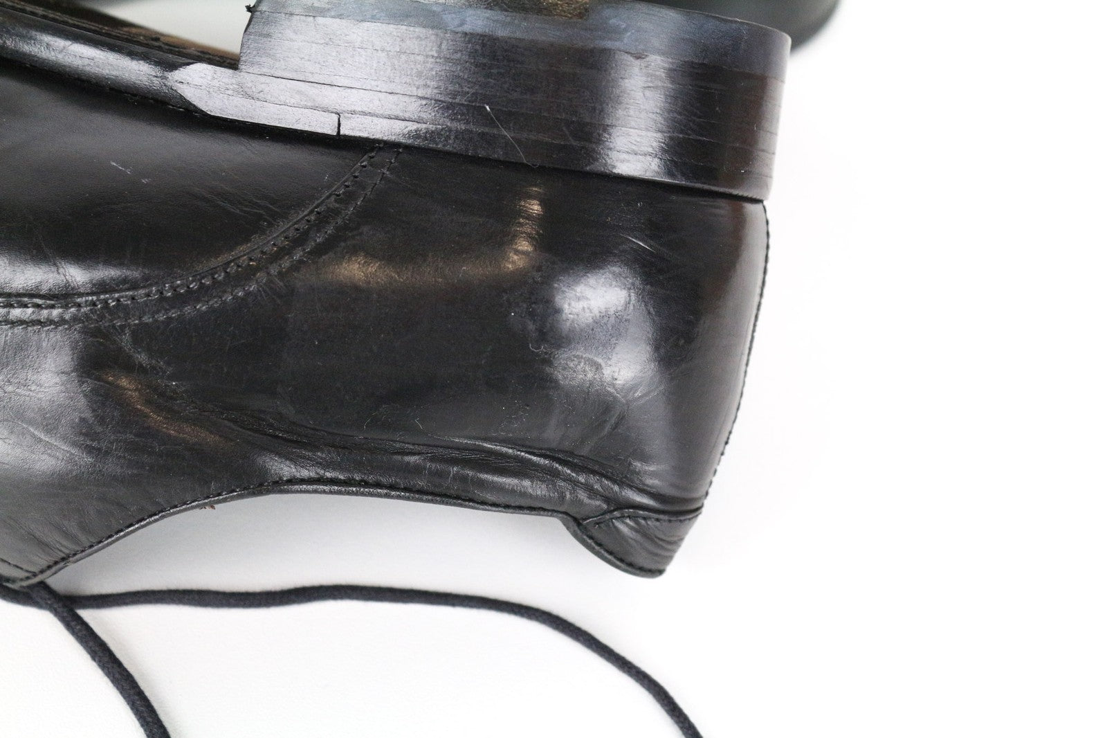 SUITSUPPLY Men's Formal Shoes EU40 Black Leather Low Lace-Up Classic