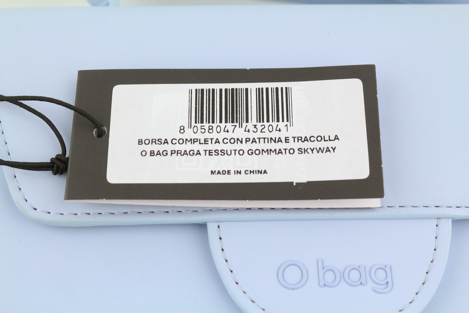 O BAG Praga moteriška rankinė OS šviesiai mėlyna su reguliuojamu dirželiu, pusmėnulio formos per petį su logotipu 