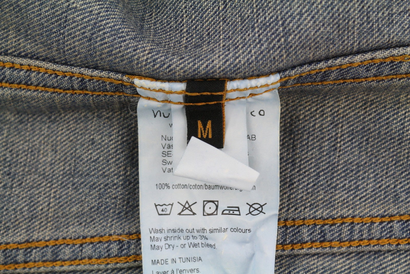 NUDIE JEANS Billy Men Jacket M Shimmering Indigo Button Ripped Distress Denim