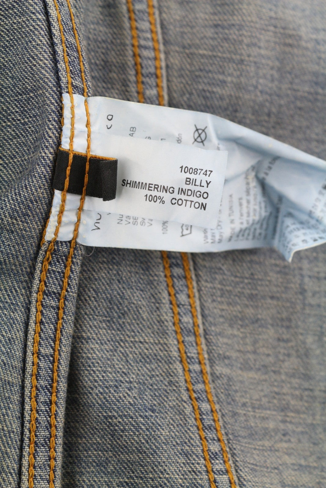 NUDIE JEANS Billy Men Jacket M Shimmering Indigo Button Ripped Distress Denim