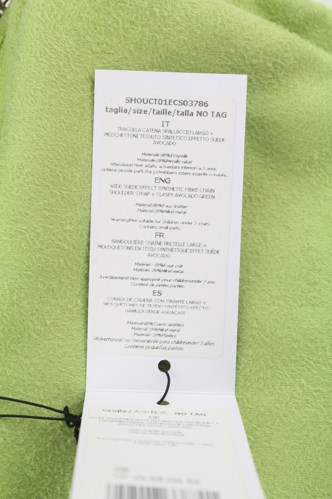 O BAG moteriškas krepšys su papildoma kišene OS žalias dirbtinės zomšos sidabro spalvos grandinėle per petį 