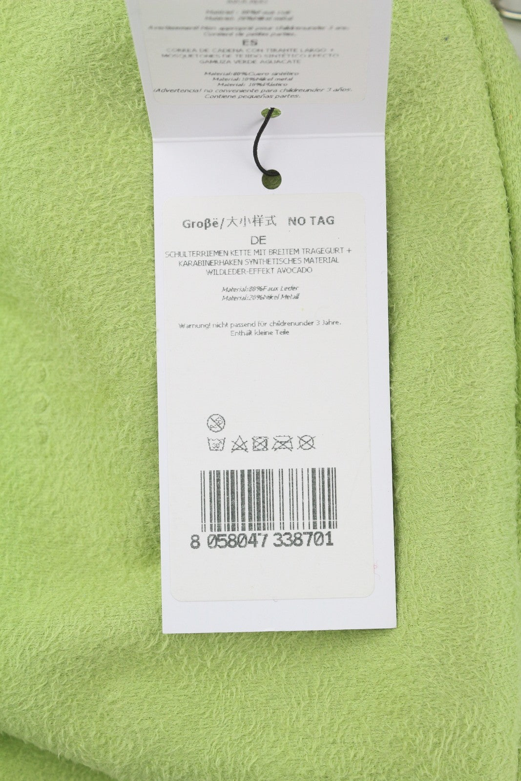 O BAG moteriškas krepšys su papildoma kišene OS žalias dirbtinės zomšos sidabro spalvos grandinėle per petį 