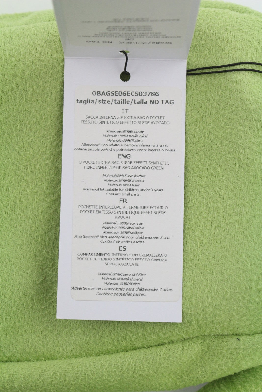 O BAG moteriškas krepšys su papildoma kišene OS žalias dirbtinės zomšos sidabro spalvos grandinėle per petį 