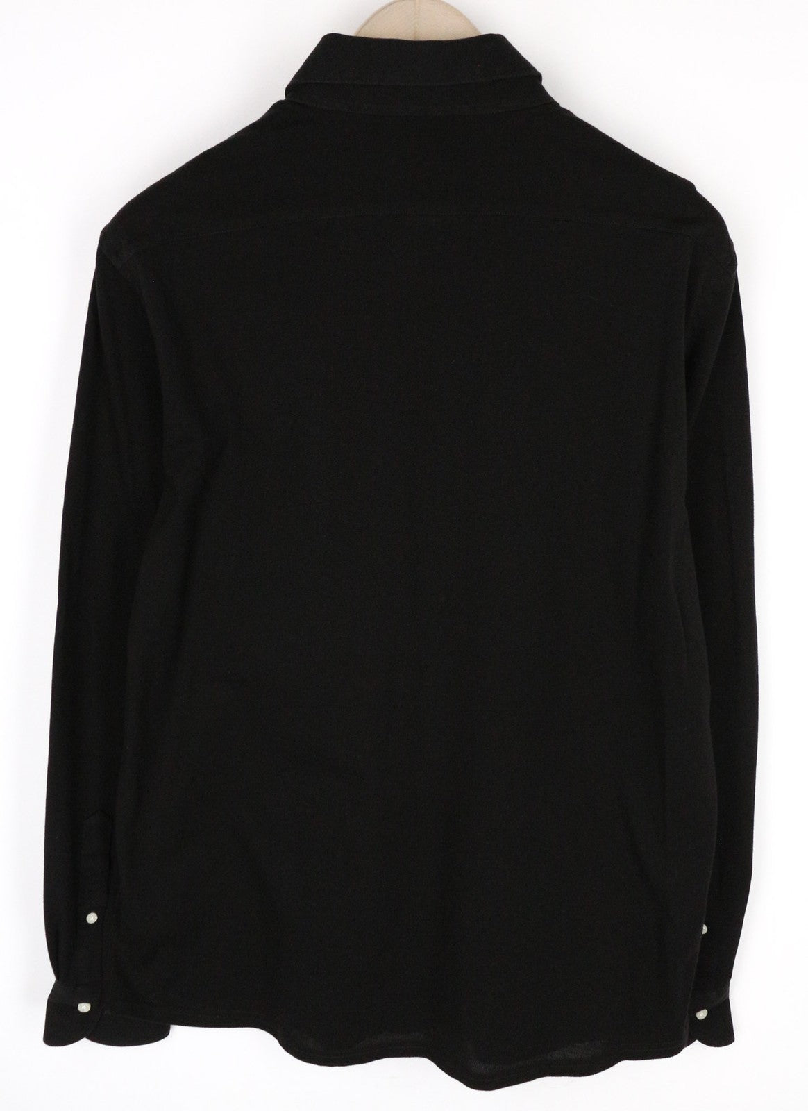 SUITSUPPLY vyriški marškinėliai 43/44/17/17.5 ypač ploni, juodos medvilnės marškinėliai su iškirpte 