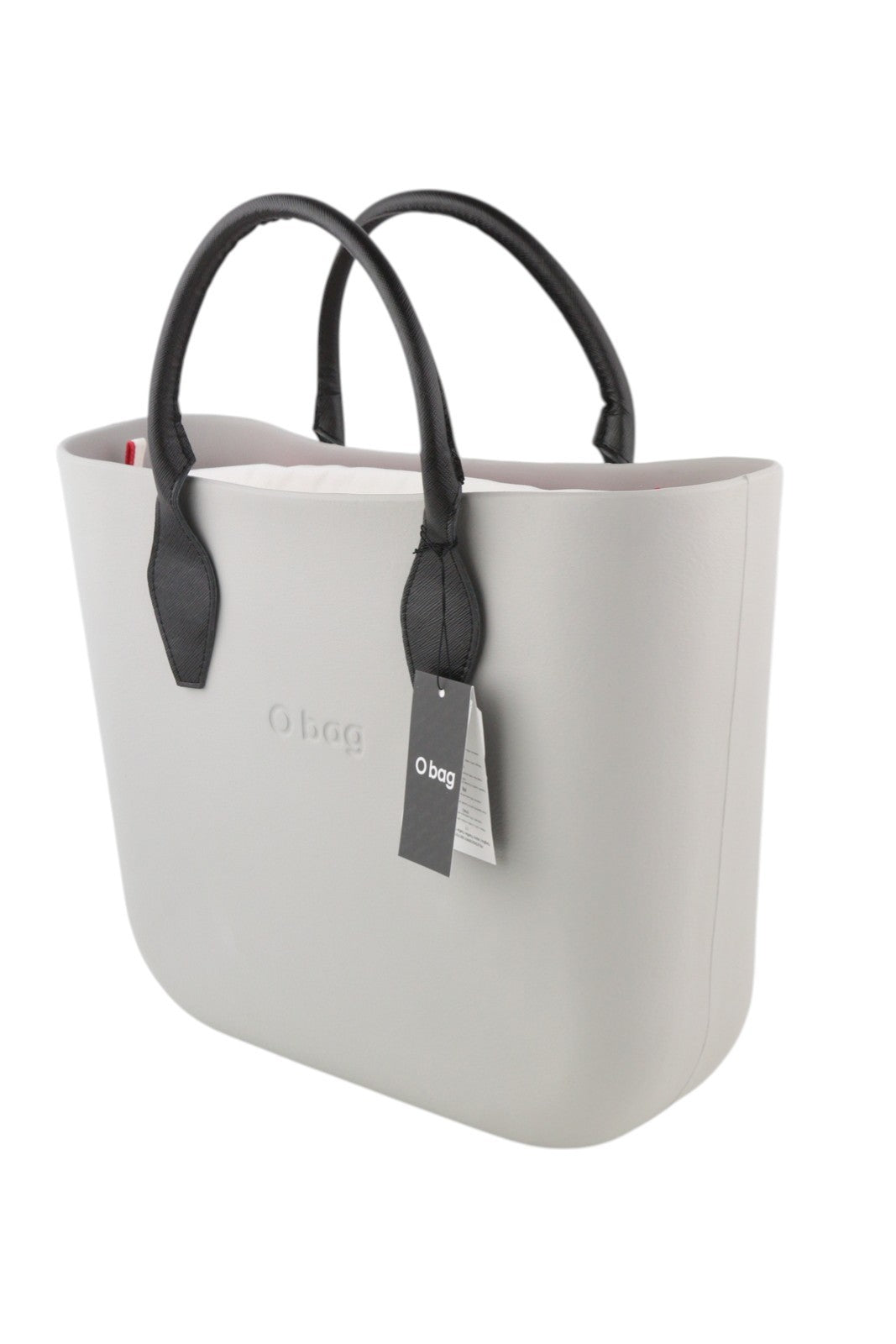 O BAG moteriškas krepšys OS šviesiai pilkas, vidinis, užtrauktuku, dvigubomis rankenomis, kvadratinis, laisvalaikio stiliaus. 