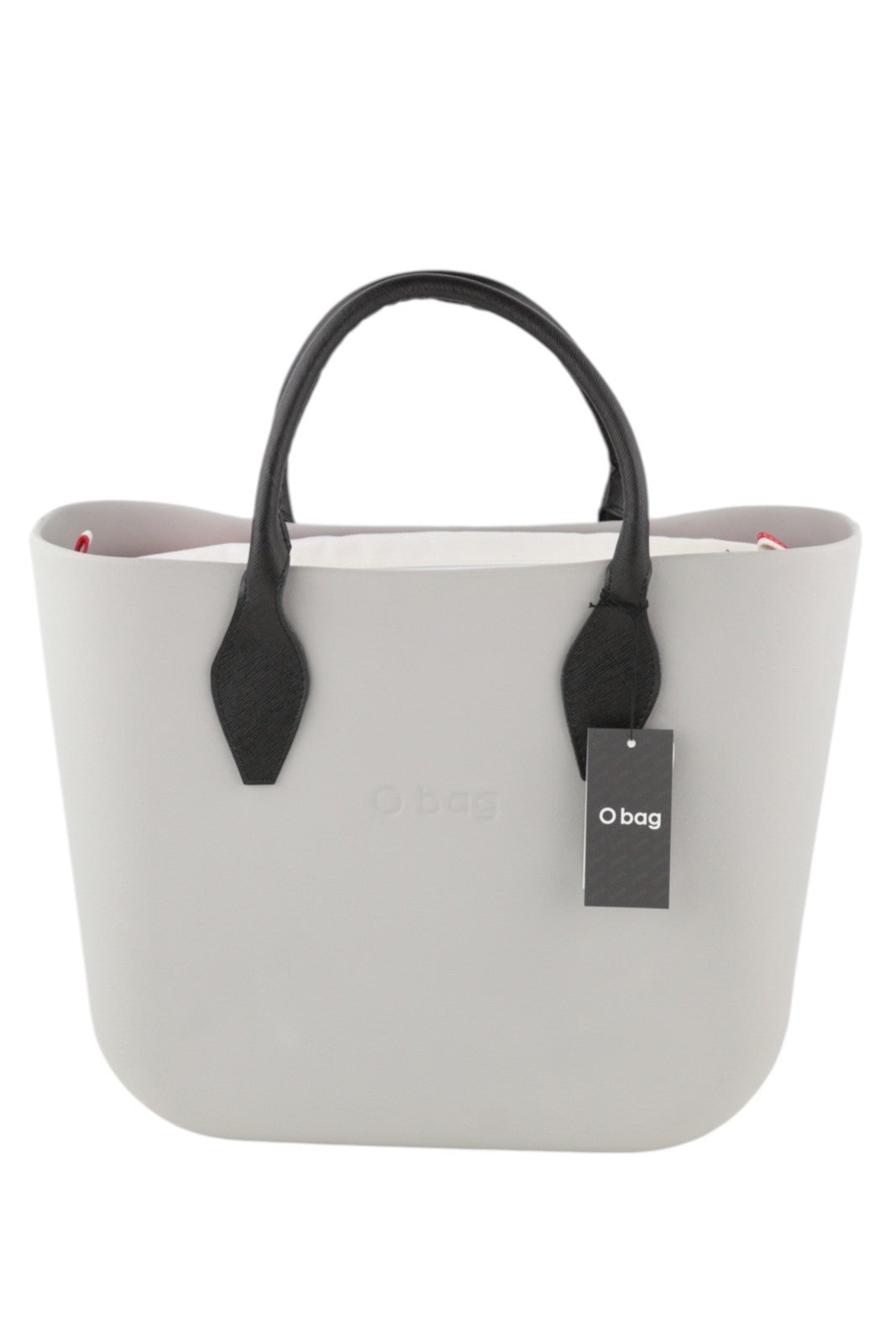 O BAG moteriškas krepšys OS šviesiai pilkas, vidinis, užtrauktuku, dvigubomis rankenomis, kvadratinis, laisvalaikio stiliaus. 
