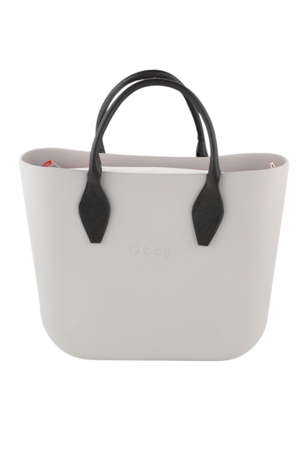 O BAG moteriškas krepšys OS šviesiai pilkas, vidinis, užtrauktuku, dvigubomis rankenomis, kvadratinis, laisvalaikio stiliaus. 