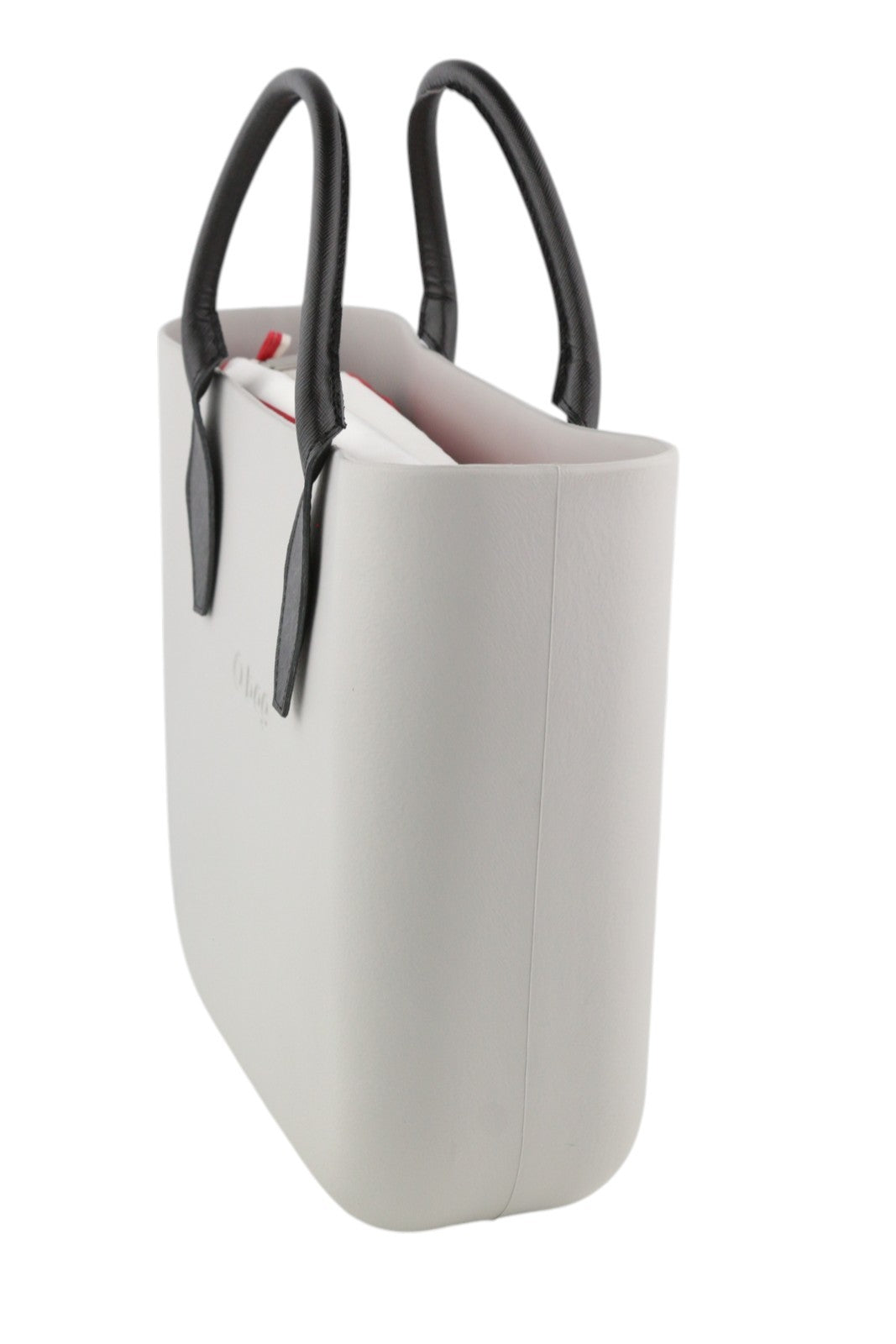 O BAG moteriškas krepšys OS šviesiai pilkas, vidinis, užtrauktuku, dvigubomis rankenomis, kvadratinis, laisvalaikio stiliaus. 