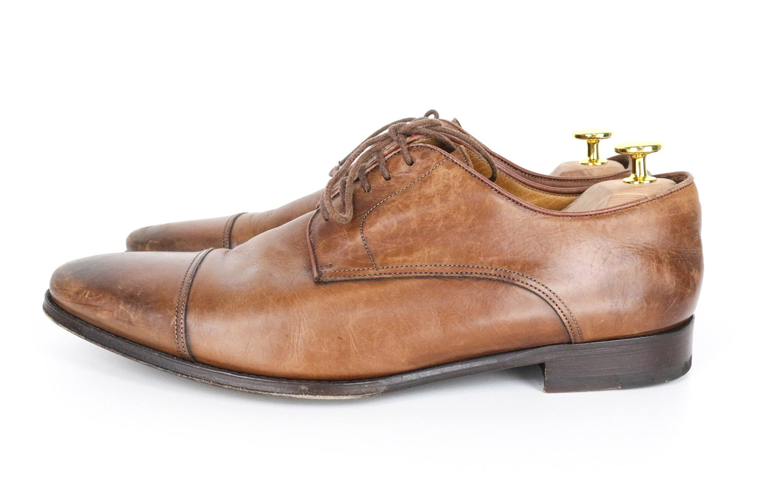 SUITSUPPLY Men's Shoes EU43 Brown Leather Low-Top Formal Classic