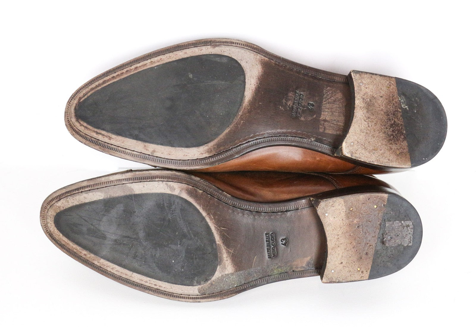 SUITSUPPLY Men's Shoes EU43 Brown Leather Low-Top Formal Classic