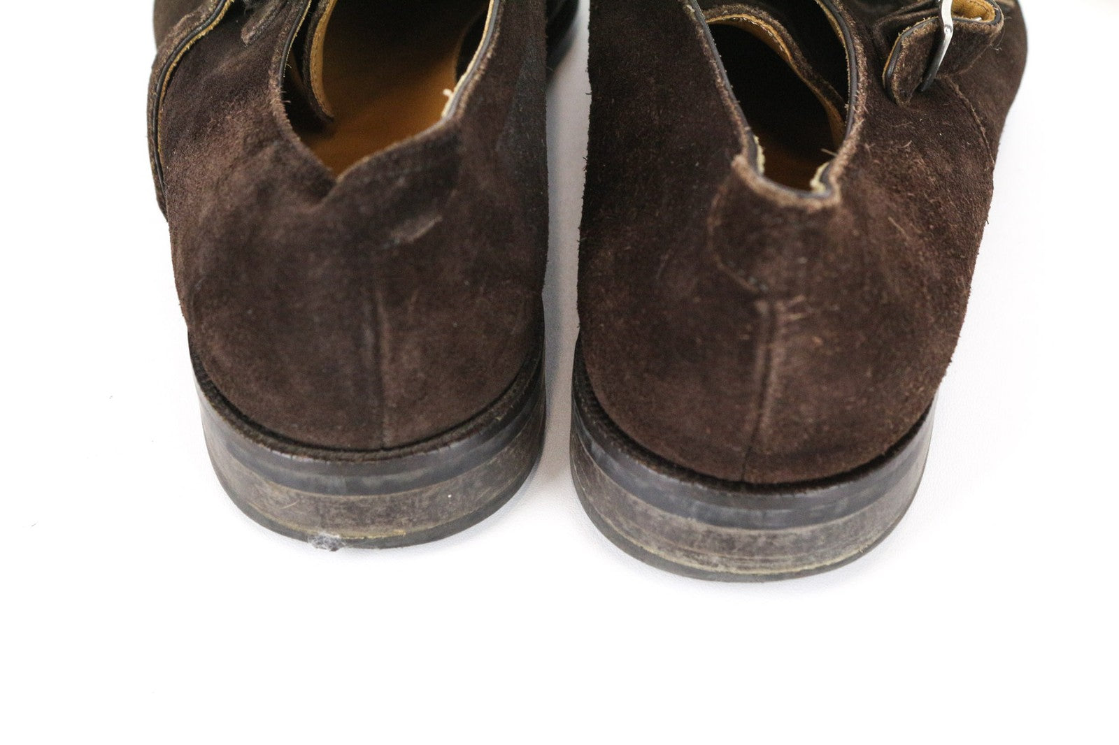 SUITSUPPLY Men's Formal Shoes EU43 Brown Suede Leather Double Buckle