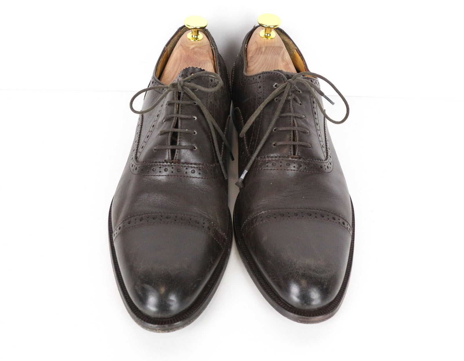 SUITSUPPLY Men's Formal Shoes EU42 Brown Leather Low Lace-Up Dress