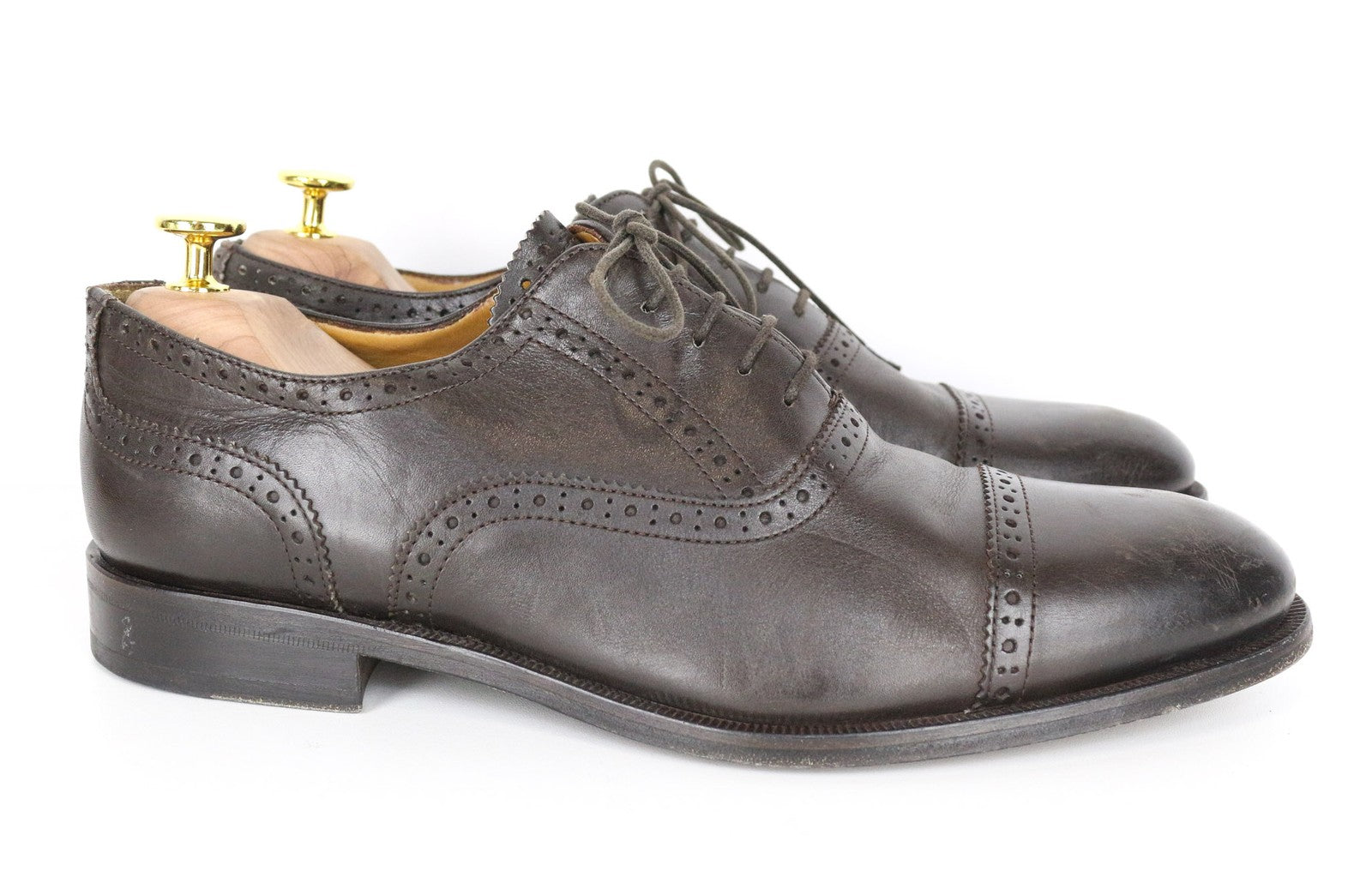 SUITSUPPLY Men's Formal Shoes EU42 Brown Leather Low Lace-Up Dress