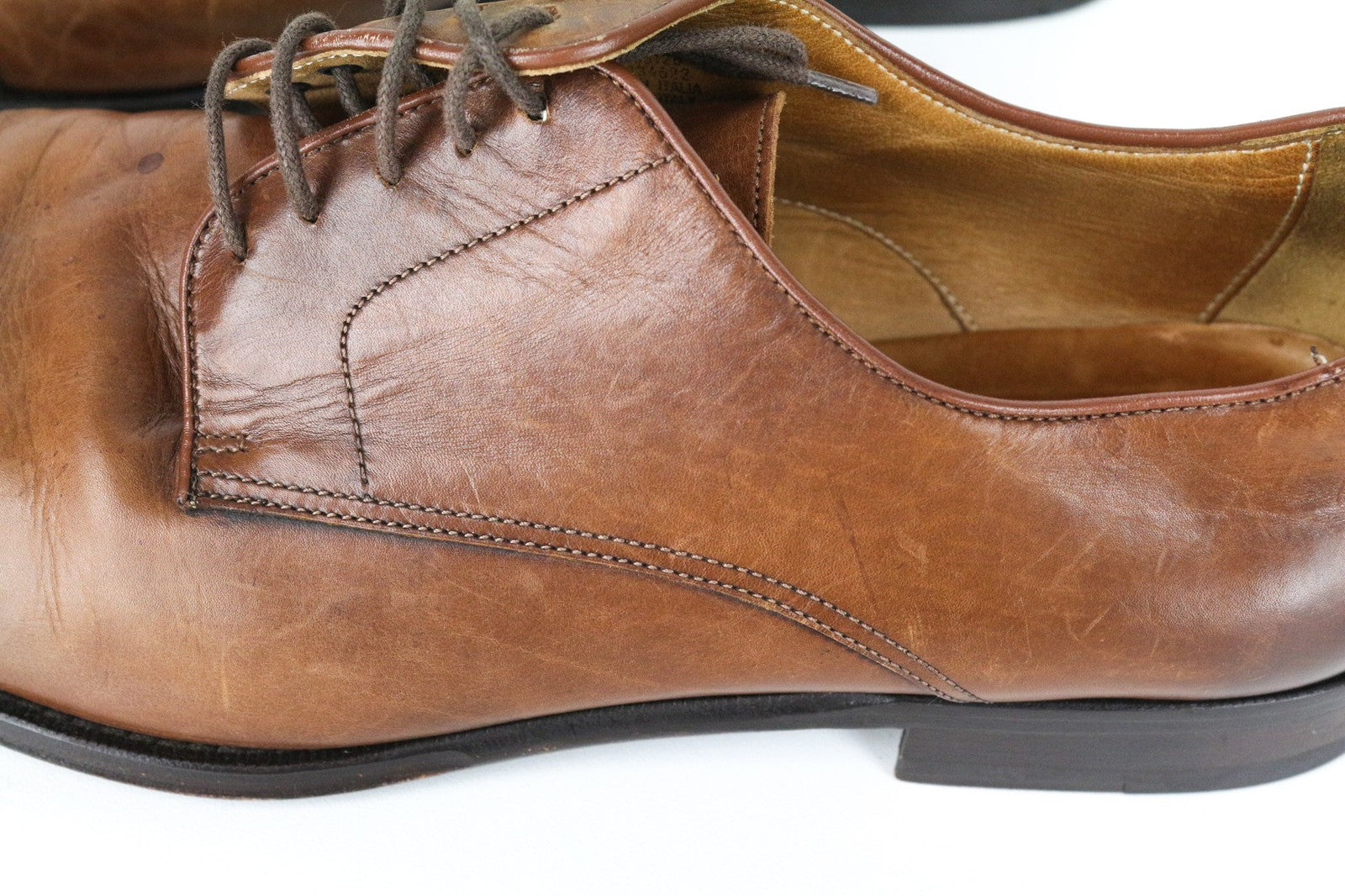 SUITSUPPLY Men's Dress Shoes EU43.5 Mid Brown Leather Low-Top Classic