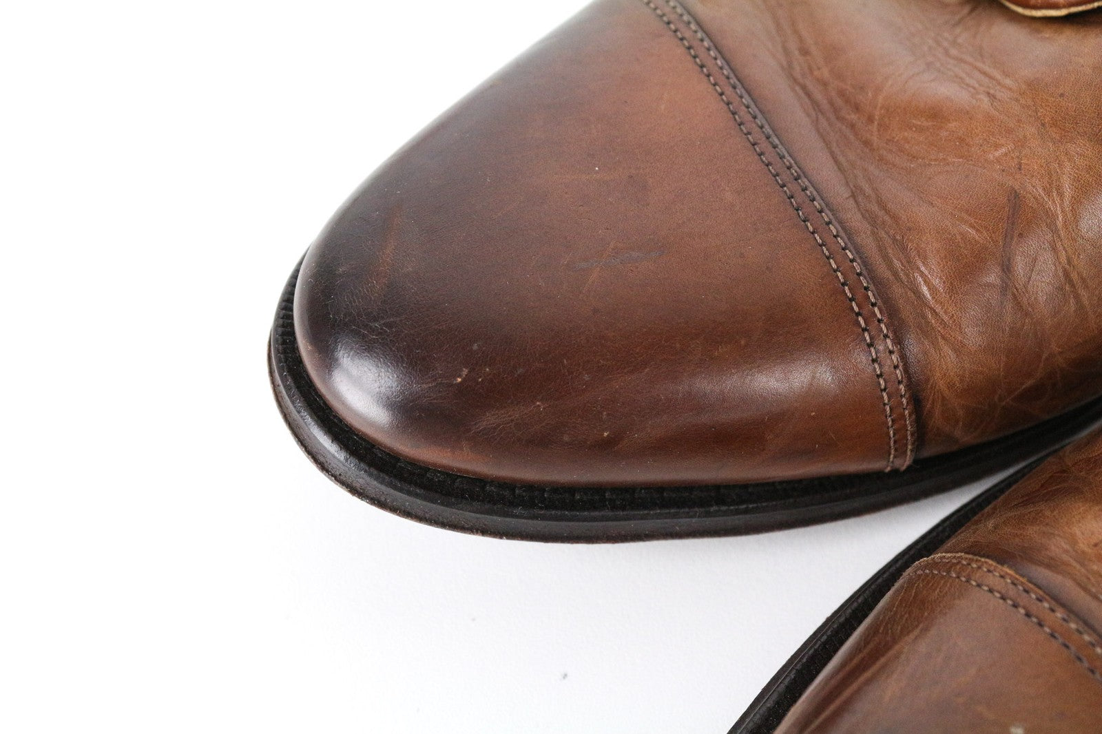 SUITSUPPLY Men's Dress Shoes EU43.5 Mid Brown Leather Low-Top Classic