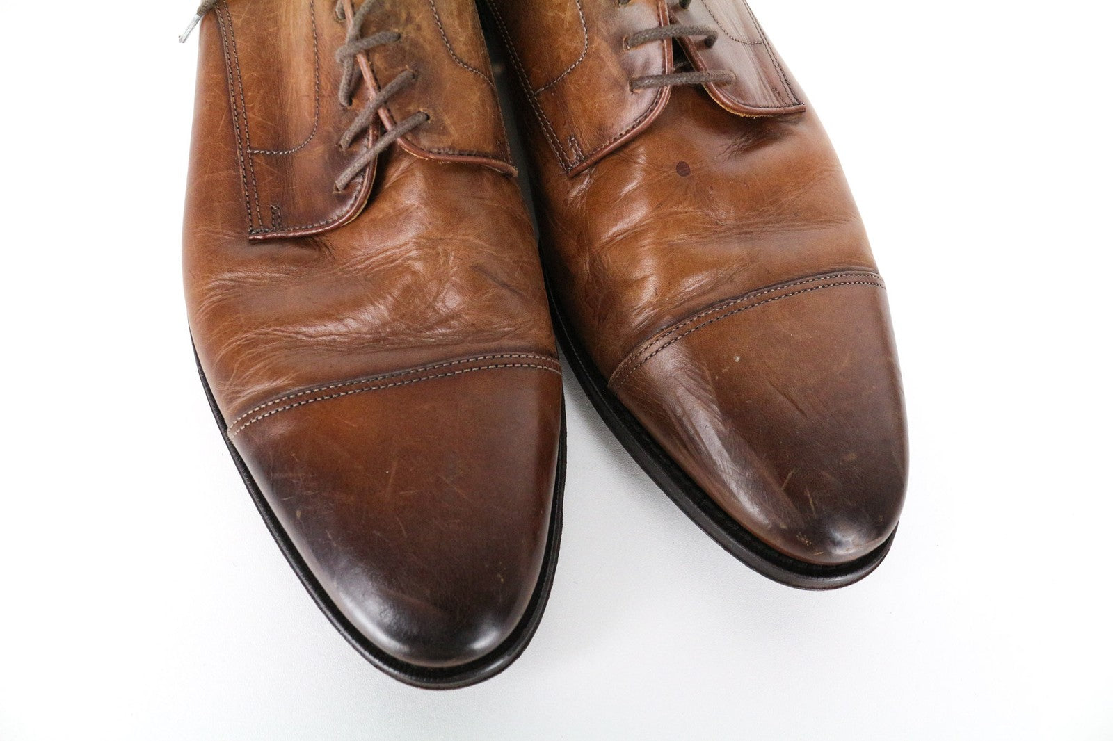 SUITSUPPLY Men's Dress Shoes EU43.5 Mid Brown Leather Low-Top Classic